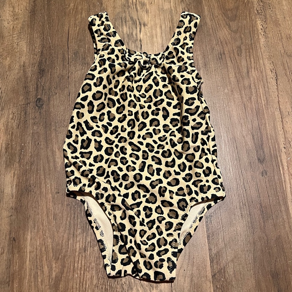 Leopard print one piece bathing suit 6/12M